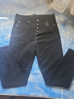 Black Women’s High-Rise Corduroy Button-Fly Jeans